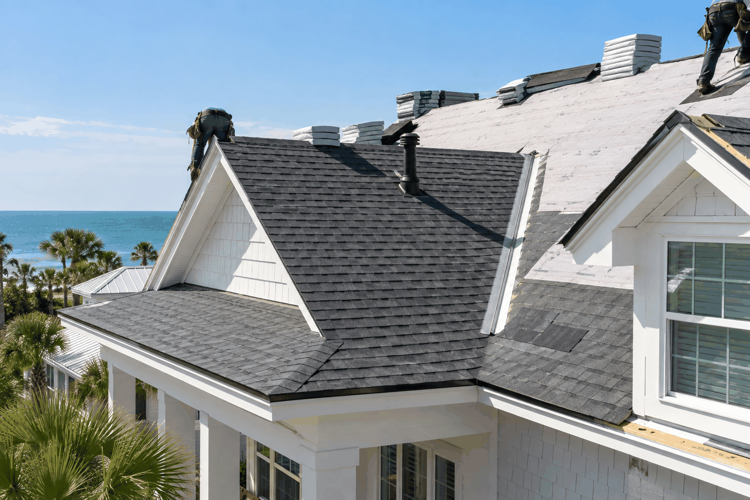 SOS roofing team installing a documented roof system on a Florida home